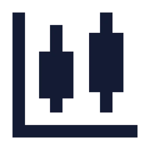 Chart Candlestick Icon in Solid Sharp style