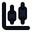 Chartcandlestick icon with solid standard style