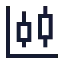 Chartcandlestick icon with stroke sharp style