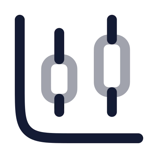 Chart Candlestick Icon in Twotone Rounded style