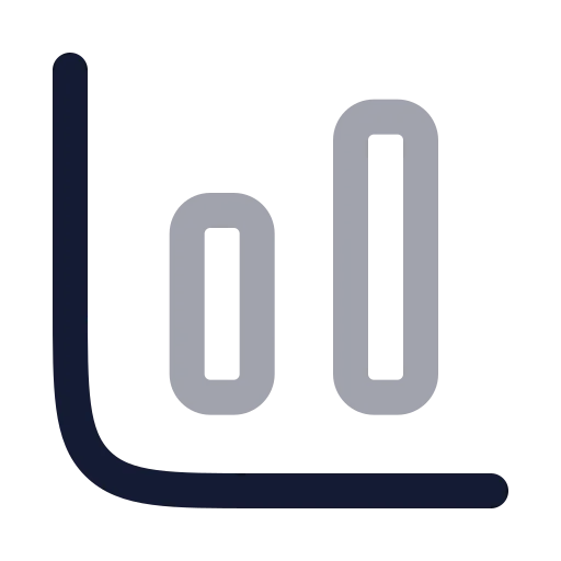 Chart Column Big Icon in Twotone Rounded style