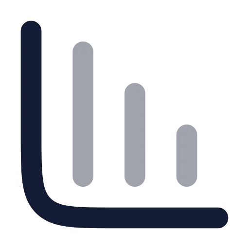 Chart Column Decreasing Icon in Bulk Rounded style