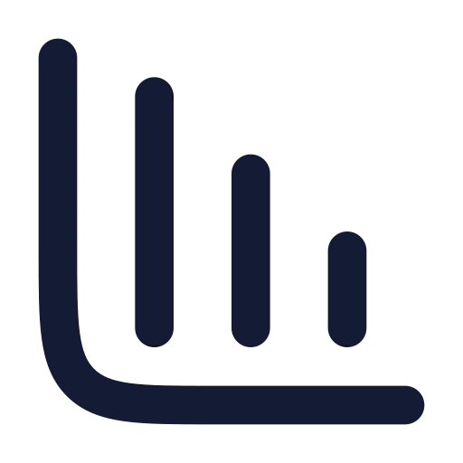 Chart Column Decreasing Icon in Solid Rounded style