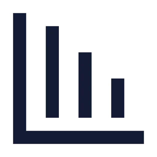 Chart Column Decreasing Icon in Solid Sharp style
