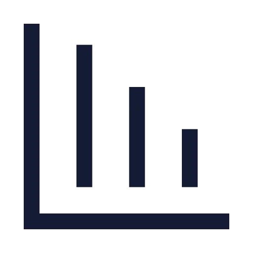 Chart Column Decreasing Icon in Stroke Sharp style