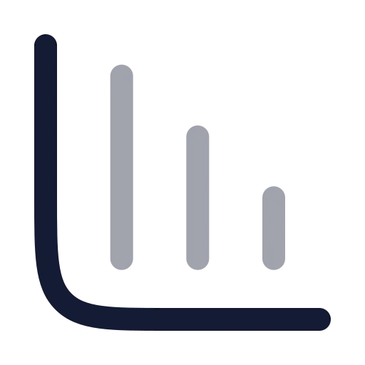 Chart Column Decreasing Icon in Twotone Rounded style
