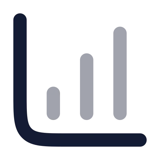 Chart Column Increasing Icon in Bulk Rounded style