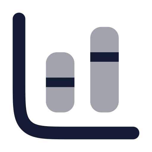 Chart Column Stacked Icon in Bulk Rounded style