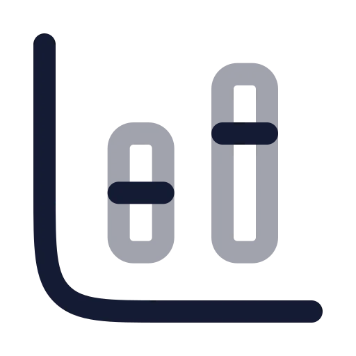 Chart Column Stacked Icon in Twotone Rounded style