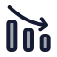Chartdown icon with duotone rounded style