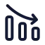 Chartdown icon with stroke rounded style