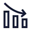 Chartdown icon with stroke sharp style