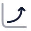 Chartincrease icon with duotone rounded style