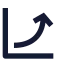 Chartincrease icon with solid sharp style