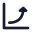 Chartincrease icon with solid standard style