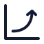 Chartincrease icon with stroke standard style