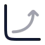 Chartincrease icon with twotone rounded style