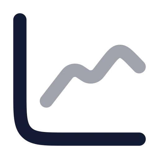 Chart Line Icon in Bulk Rounded style