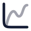 Chartlinedata icon with bulk rounded style