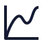 Chartlinedata icon with stroke sharp style