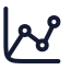 Chartlinedata icon with stroke rounded style