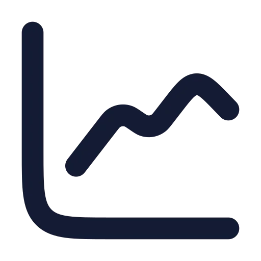 Chart Line Icon in Solid Rounded style