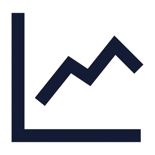 Chart Line Icon in Solid Sharp style