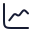 Chartline icon with stroke rounded style