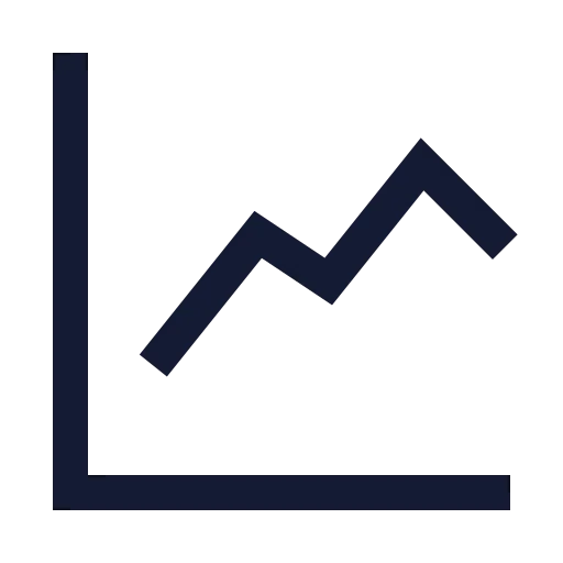 Chart Line Icon in Stroke Sharp style