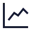 Chartline icon with stroke sharp style