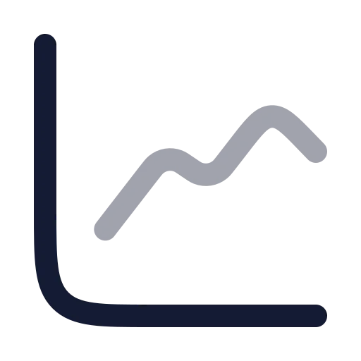 Chart Line Icon in Twotone Rounded style