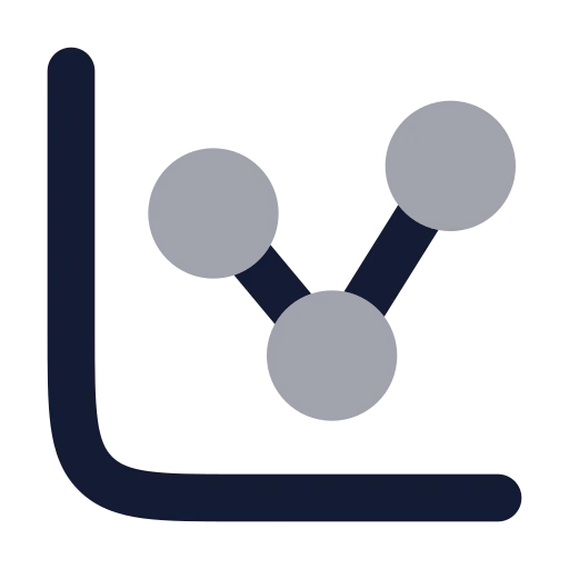 Chart Network Icon in Bulk Rounded style