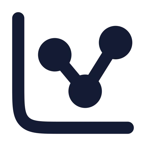 Chart Network Icon in Solid Rounded style