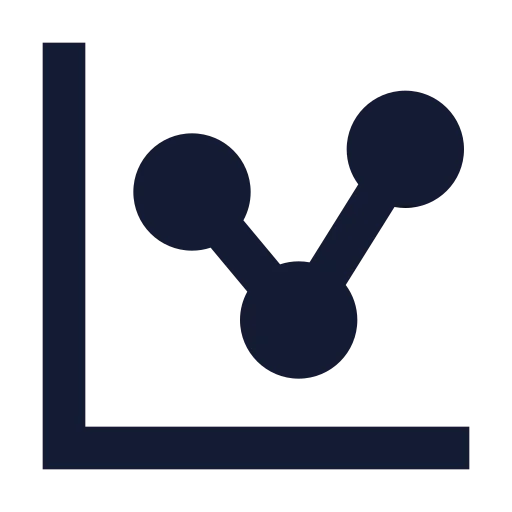 Chart Network Icon in Solid Sharp style