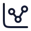 Chartnetwork icon with stroke rounded style