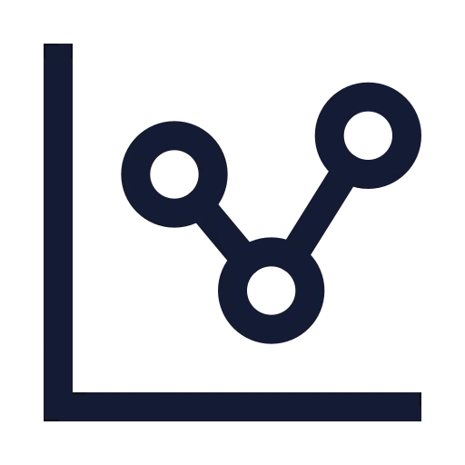 Chart Network Icon in Stroke Sharp style