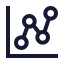 Chartnetwork icon with stroke sharp style