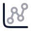 Chartnetwork icon with twotone rounded style