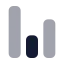 Chartnoaxescolumn icon with bulk rounded style