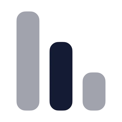 Chart No Axes Column Decreasing Icon in Bulk Rounded style
