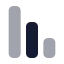 Chartnoaxescolumndecreasing icon with bulk rounded style