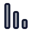 Chartnoaxescolumndecreasing icon with duotone rounded style