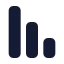 Chartnoaxescolumndecreasing icon with solid rounded style