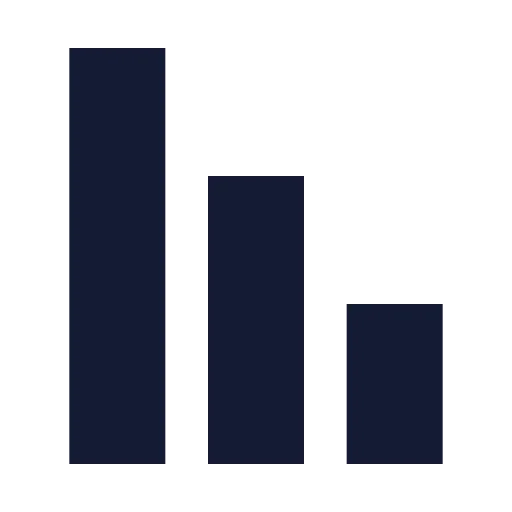 Chart No Axes Column Decreasing Icon in Solid Sharp style
