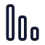 Chartnoaxescolumndecreasing icon with stroke rounded style