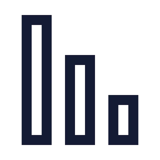 Chart No Axes Column Decreasing Icon in Stroke Sharp style