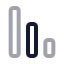Chartnoaxescolumndecreasing icon with twotone rounded style