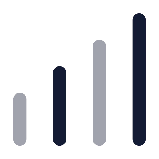 Chart No Axes Column Increasing Icon in Bulk Rounded style
