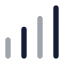 Chartnoaxescolumnincreasing icon with bulk rounded style