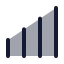 Chartnoaxescolumnincreasing icon with duotone standard style